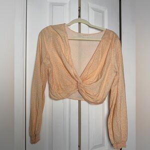 Urban Outfitters Apricot Twist-Front Blouse